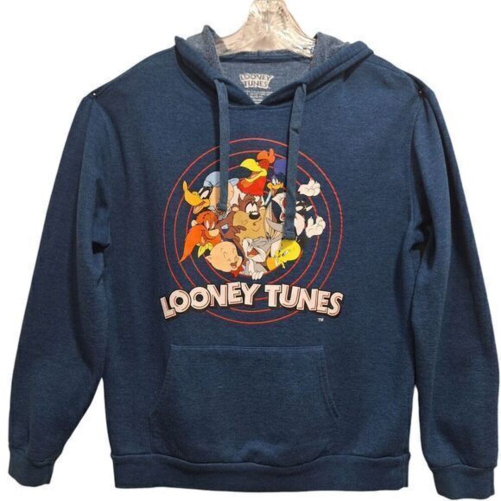 Looney Tunes Juniors Size XL (15-17)‎ Blue Sweatshirt Hoodie Pullover